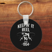 71e verjaardag Keep It Reel sinds 1954 Gevist Sleutelhanger (Voorkant)