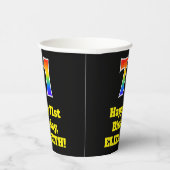 71e verjaardag: Kleurrijk, Leuk, Spannend, Regenbo Papieren Bekers (Rechts)