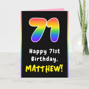 71e verjaardag: kleurrijke regenboog # 71, Naam va Kaart