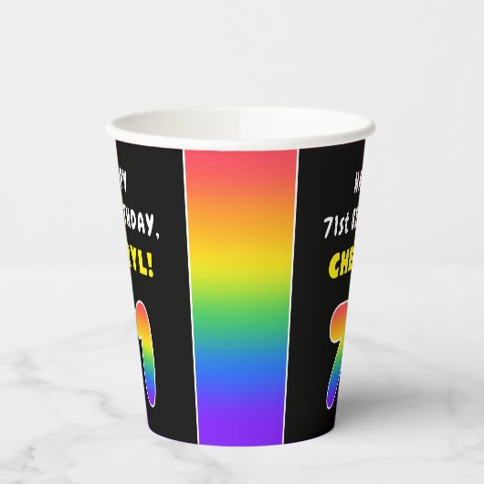 71e verjaardag: kleurrijke regenboog # 71, Naam va Papieren Bekers (Links)