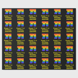 71e verjaardag: Leuk, Kleurrijke Regenboog Geïnspi Cadeaupapier