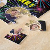 71e verjaardag: leuk regenboog #, aangepaste naam legpuzzel (Zijkant)