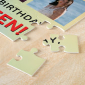 71e verjaardag: Leuk regenboog #, Aangepaste naam  Legpuzzel (Zijkant)