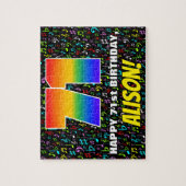 71e verjaardag — Leuke, kleurrijke muziek symbolen Legpuzzel (Verticaal)