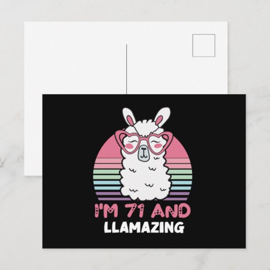 71e verjaardag Llamazing Llama 71 jaar oude verjaa Briefkaart (Voorkant / Achterkant)