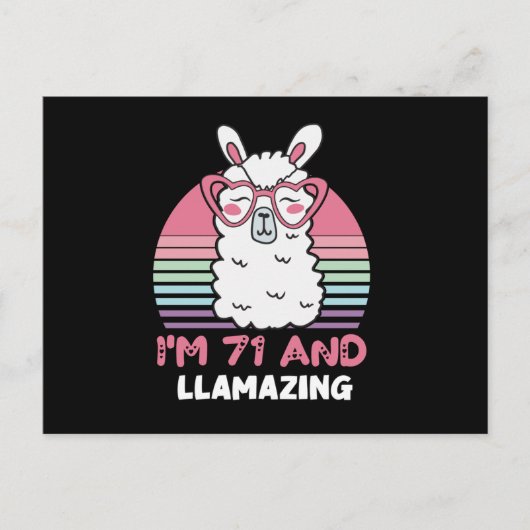 71e verjaardag Llamazing Llama 71 jaar oude verjaa Briefkaart (Voorkant)