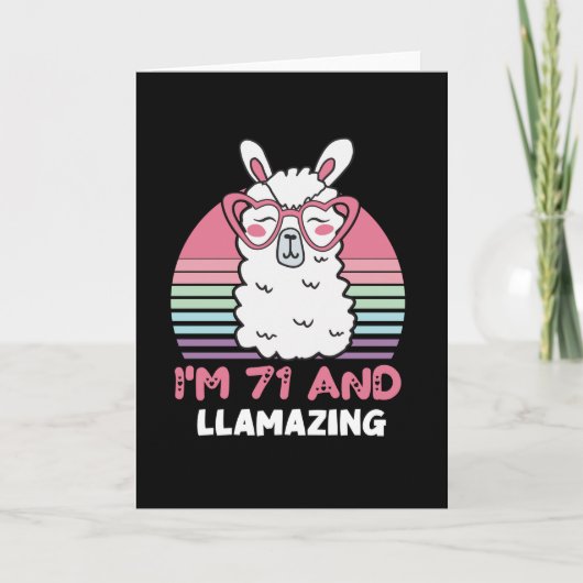 71e verjaardag Llamazing Llama 71 jaar oude verjaa Kaart (Voorkant)