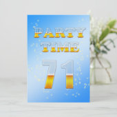 71e verjaardag met veel bier kaart (Staand voorkant)