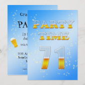 71e verjaardag met veel bier kaart (Voorkant / Achterkant)