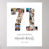 71e verjaardag nummer 71 aangepaste fotocollage poster (Voorkant)