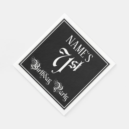 71e verjaardag Partij — Fancy Manuscript + de Naam Servet (Hoek)