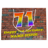 71e verjaardag: Plezier, op graffiti geïnspireerde Groot Cadeauzakje (Voorkant)