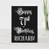 71e verjaardag: Prachtig, Elegant Schrift + Aangep Kaart (Voorkant)