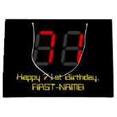 71e verjaardag: Red Digital Clock Style "71" + naa Groot Cadeauzakje (Voorkant)