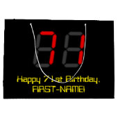 71e verjaardag: Red Digital Clock Style "71" + naa Groot Cadeauzakje (Achterkant)