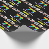 71e verjaardag: Regenboog "71"; Aangepaste foto's  Cadeaupapier (Hoek)