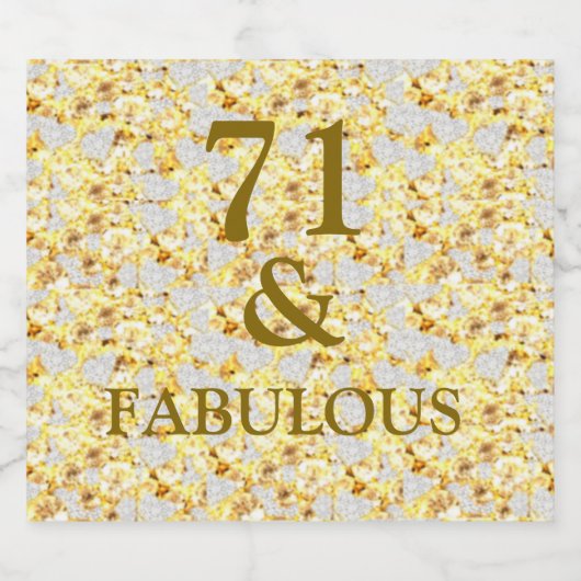 71e verjaardag sparkling wijnetiket (Enkel label)