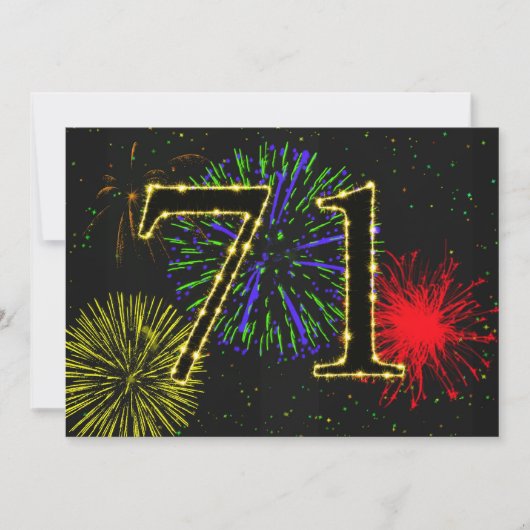 71e verjaardagsfeestje uitnodigen kaart (Voorkant)