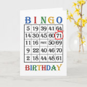 71st Birthday Bingo kaart (Gele Bloem)