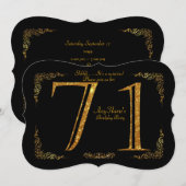 71st, Birthday party 71st, geweldige Gatsby, zwart Kaart (Voorkant / Achterkant)