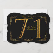 71st, Birthday party 71st, geweldige Gatsby, zwart Kaart (Voorkant)