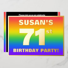 71st Birthday Party: Fun, Colorful Rainbow Pattern