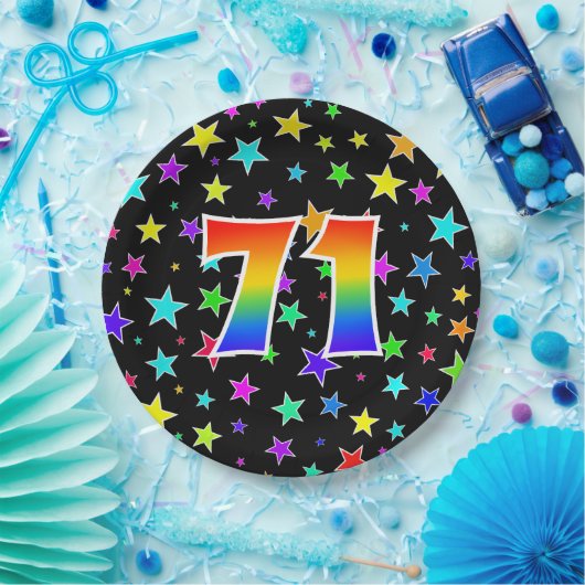 71ste evenement: Bold, Fun, Kleurrijke Regenboog 7 Papieren Bordje (Feest)