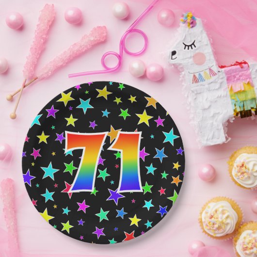 71ste evenement: Bold, Fun, Kleurrijke Regenboog 7 Papieren Bordje (Feest)