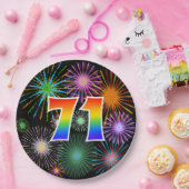 71ste evenement - Leuk, Kleurrijk, Vet, Regenboog  Papieren Bordje (Feest)