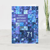 71ste geboortedag Broeder, Blauwe pleinen, Kaart (Voorkant)