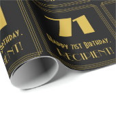71ste verjaardag - Art Deco Geïnspireerde look "71 Cadeaupapier (Rol Hoek)