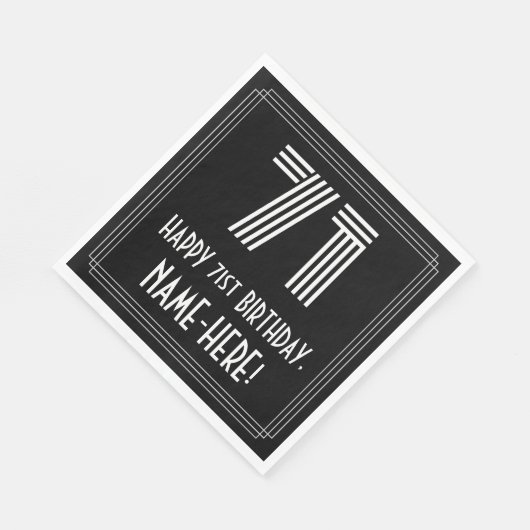 71ste verjaardag: Art Deco Geïnspireerde look "71" Servet (Hoek)