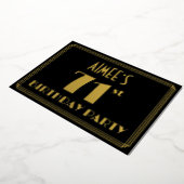 71ste verjaardag: Art Deco Kijk "71", met naam Folie Uitnodiging (Gedraaid)