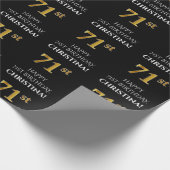 71ste verjaardag: Elegant, zwart, Faux Gold look Cadeaupapier (Hoek)