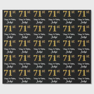 71ste verjaardag: Elegante Luxueuze Nep Gouden Uit Cadeaupapier