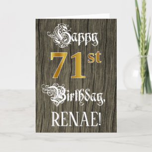 71ste verjaardag: Faux Gold Kijk + Faux-houten pat Kaart