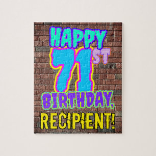 71ste verjaardag ~ Fun, geïnspireerde Urban Graffi Legpuzzel