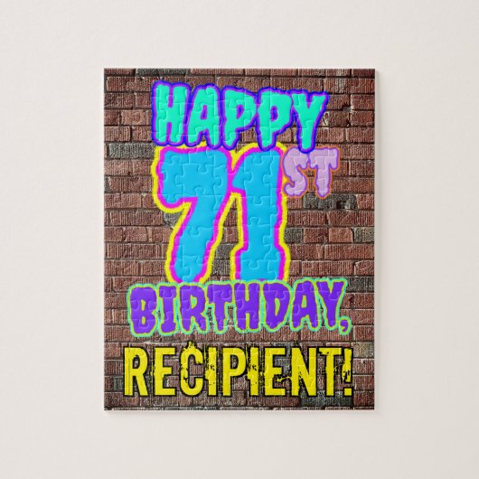 71ste verjaardag ~ Fun, geïnspireerde Urban Graffi Legpuzzel (Verticaal)