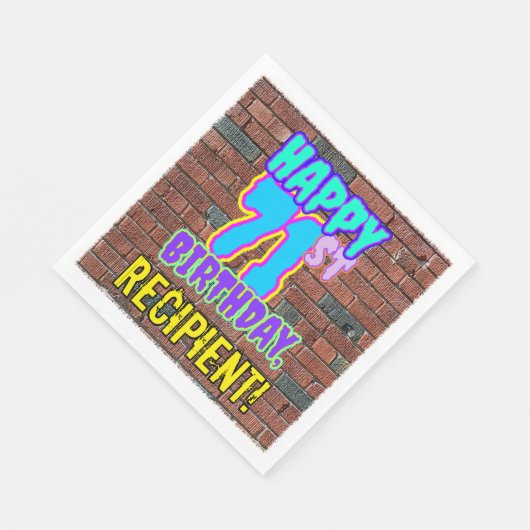 71ste verjaardag ~ Fun, geïnspireerde Urban Graffi Servet (Hoek)