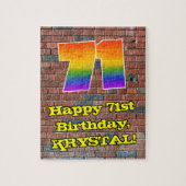 71ste verjaardag: Fun Graffiti-geïnspireerde regen Legpuzzel (Verticaal)