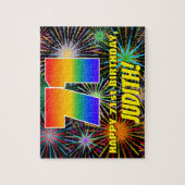 71ste verjaardag: Fun, kleurrijk gevuurwerk Legpuzzel (Verticaal)