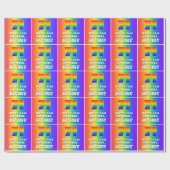 71ste verjaardag: kleurrijk, vun regenboogpatroon  cadeaupapier (Vlak)