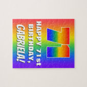 71ste verjaardag: kleurrijk, vun regenboogpatroon  legpuzzel (Horizontaal)