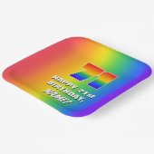 71ste verjaardag: kleurrijk, vun regenboogpatroon papieren bordje (Gebogen)