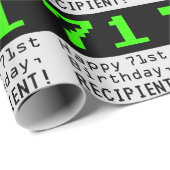 71ste verjaardag - Nerdy / Geeky Style "71" en naa Cadeaupapier (Rol Hoek)