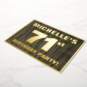 71ste verjaardag: Vet, Faux-houten graan Pattern Folie Uitnodiging (Gedraaid)