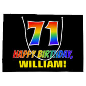 71ste verjaardag: Vet, Vun, Eenvoudig, Regenboog 7 Groot Cadeauzakje (Achterkant)