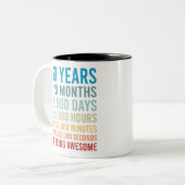 720 Months 21900 Days Being Awesome Birth Tweekleurige Koffiemok (Voorkant links)