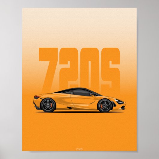 720s oranje superauto poster (Voorkant)