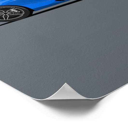 720S Supercar Poster – Blauw (Hoek)